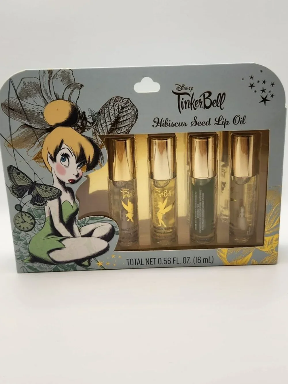 Disney Tinker Bell Hibiscus Seed Lip Oil four vials NIP